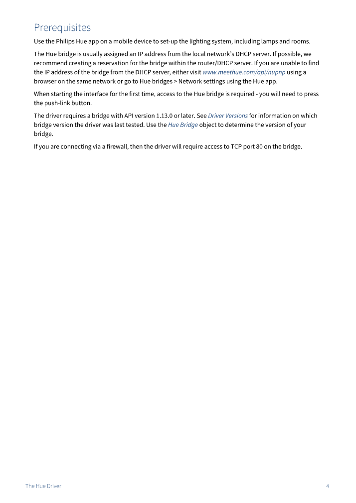 Preview thumbnail of page 4 of the Hue Driver Manual PDF document.
